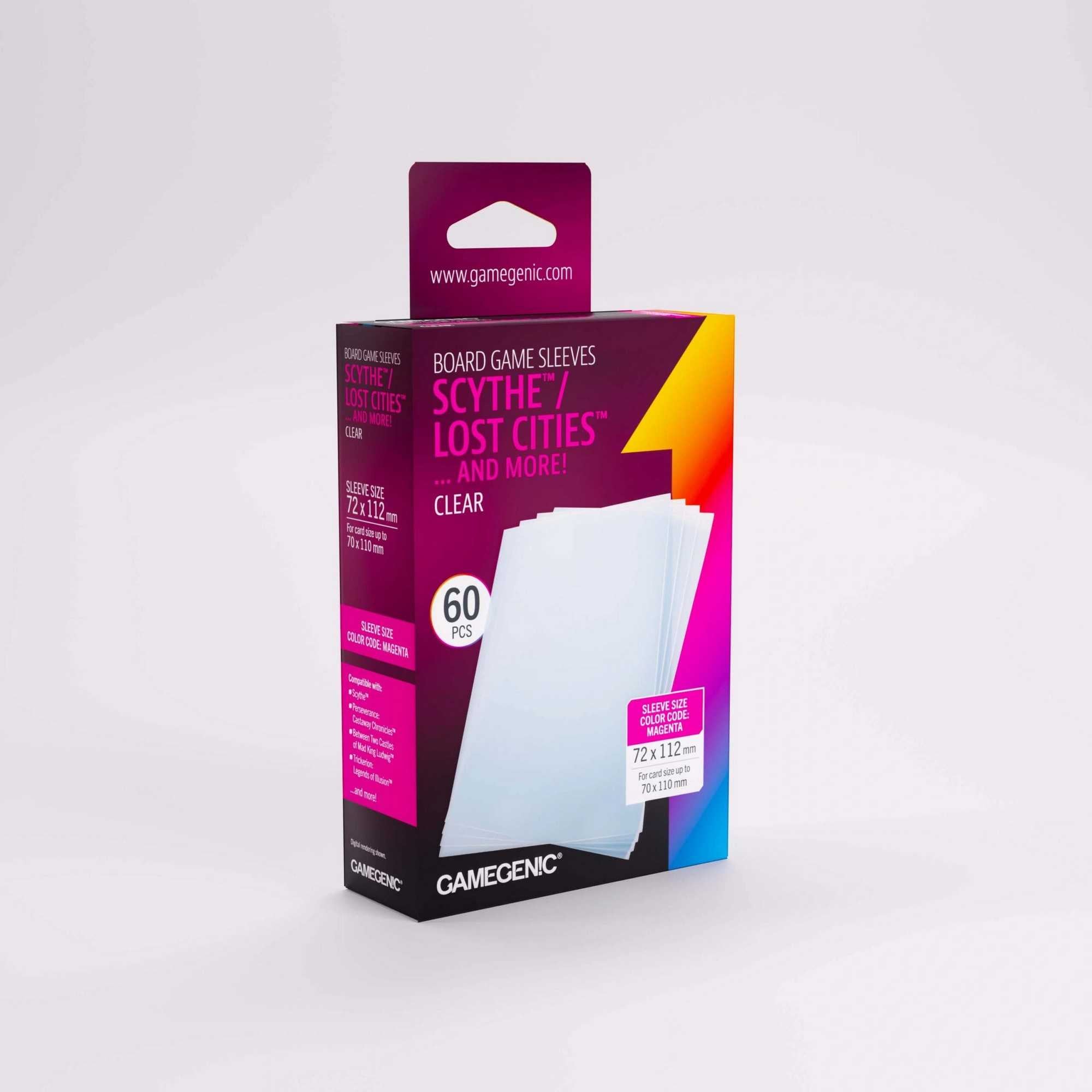 Gamegenic Scythe Card Sleeves - Clear, 60 Pack for Card Game Accessories