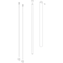 Glasrohr 655mm + Schutzstangen - 87185737350