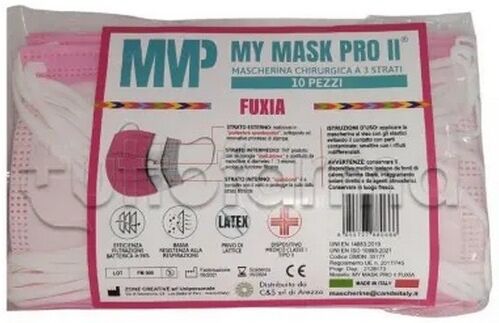 C&s Italy Mymask Pro Ii Chir Fuxia 10pz