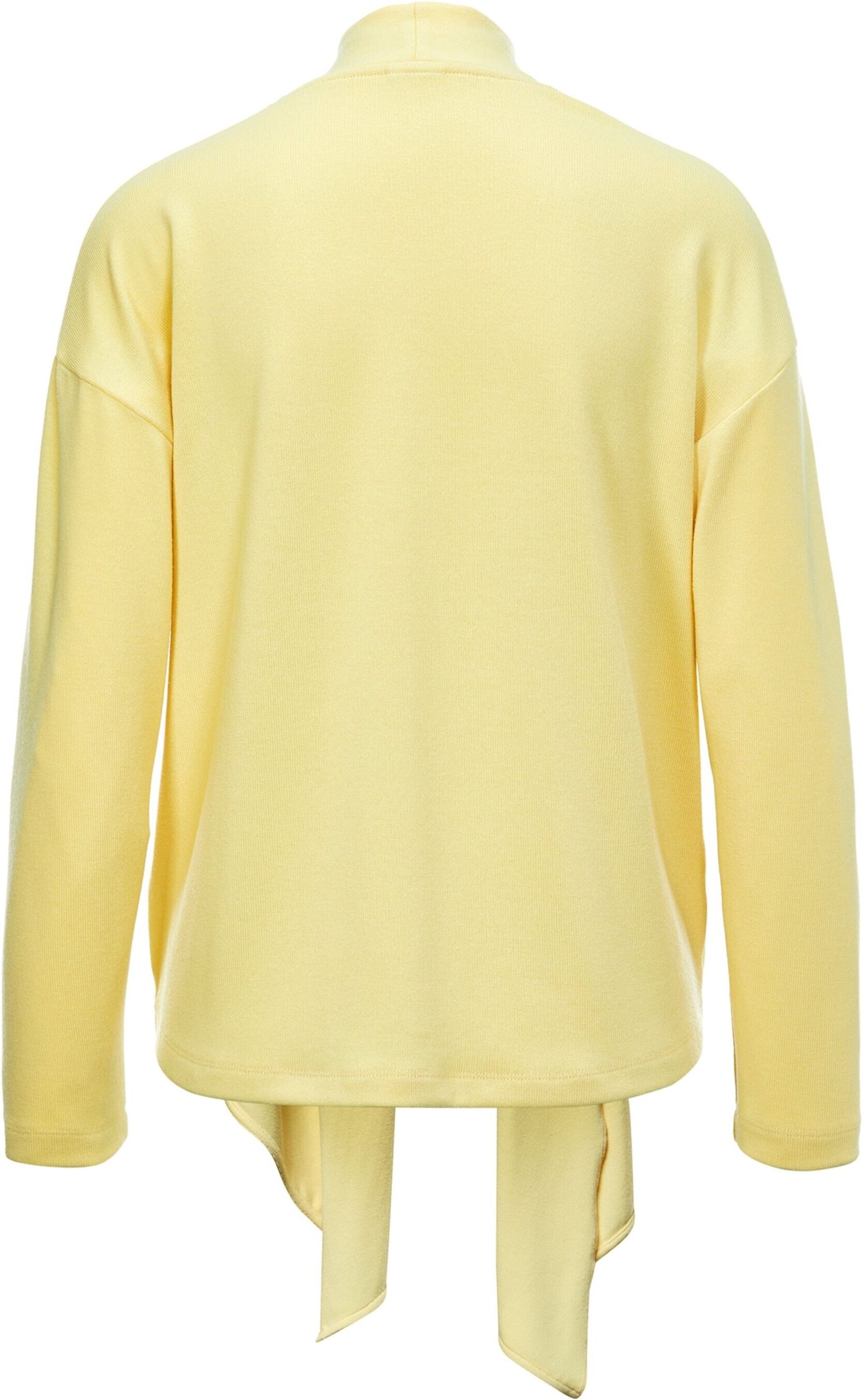 Strickjacke MADELEINE "Strickjacke Strickjacke aus recyceltem Material", Damen, Gr. 38, gelb (zitronenfalter), Obermaterial: 100% Polyester PES., Modern, Strickjacken Strickjacke