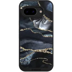 Nivocase Handyhülle für Google Pixel 9a Hülle NIVOpure Case Schwarz Glitzer Look Marmor Trends (Google Pixel 9a), Smartphone Hülle, Schwarz