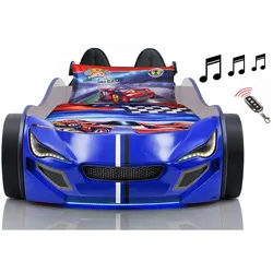 Autobett Kinder 90x200 Jungen LED Leuchte Unterbodenbeleuchtung Sound Fernbedienung