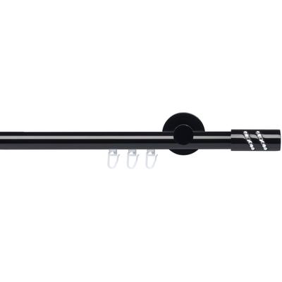 Gardinenstange LIEDECO "Innenlaufgarnitur 20 mm Piano Boston" Gr. 3, schwarz, L:200cm Ø:20mm, Metall, Gardinenstangen, Gardinenstange Komplett