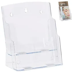 Relaxdays Prospekthalter A4 / DIN Lang 2 Etagen Transparent