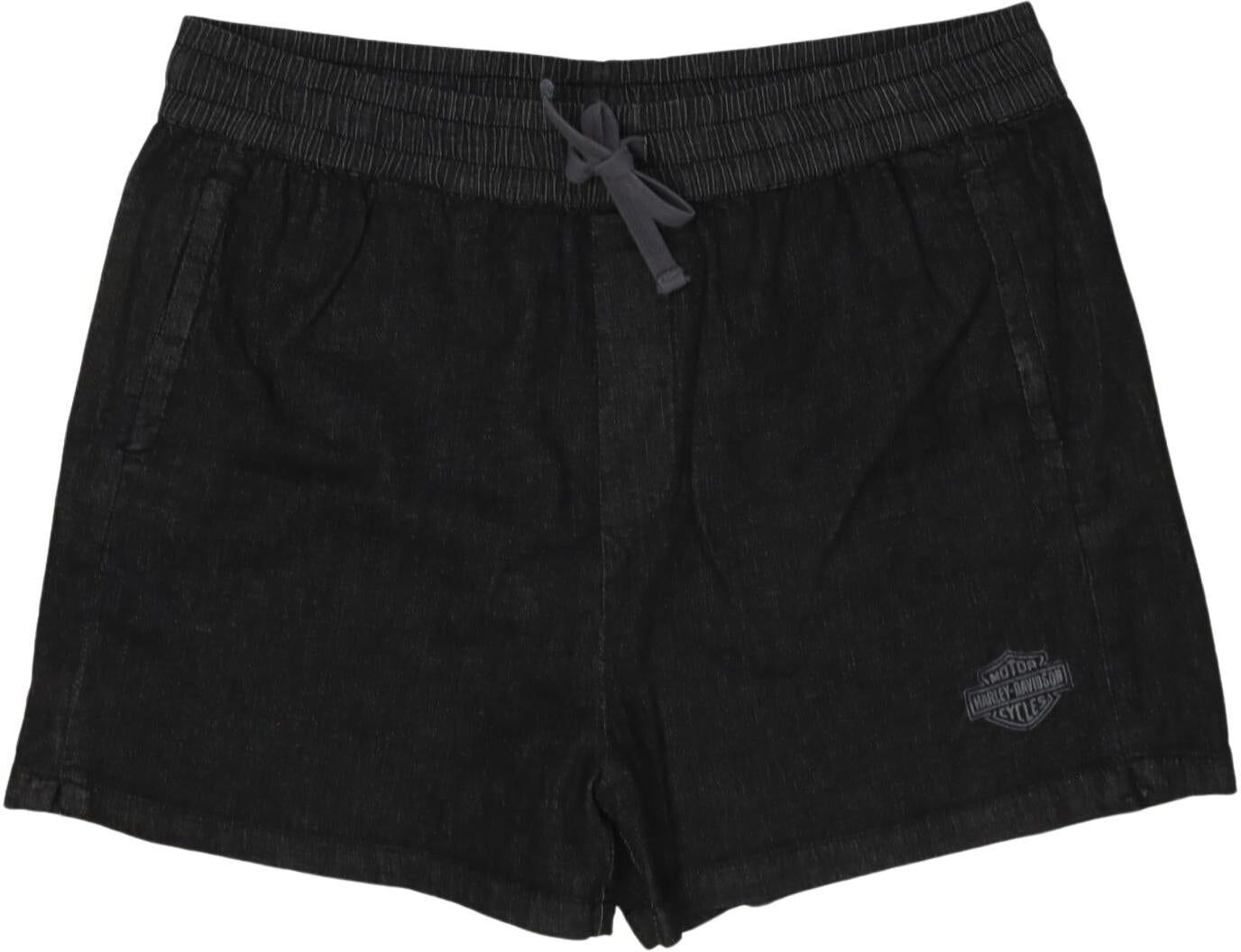 Harley Davidson Damen Shorts, Schwarz, Gr. L, Elasthan / Baumwolle - Second Hand
