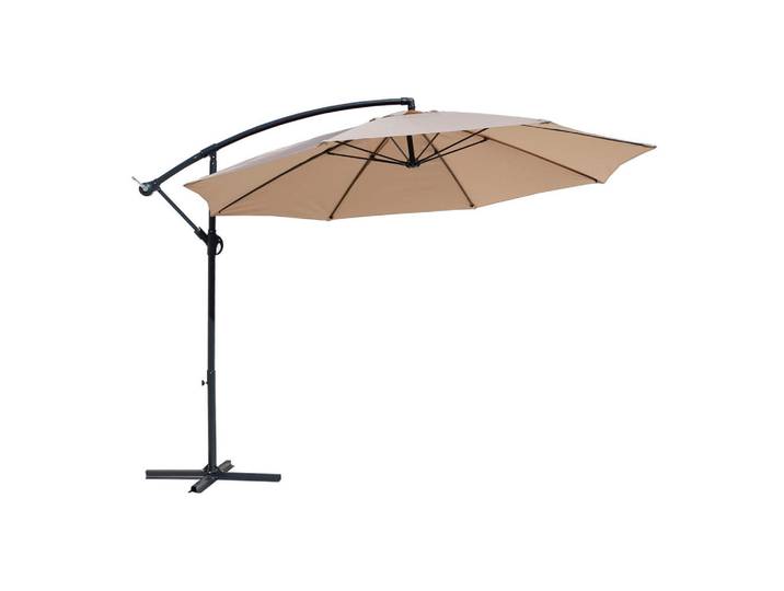 Mobili Rebecca Dezentrales Sonnensegel Beige 300/300/245 cm, Metall, 300x300 cm, Sonnenschutz, Ampelschirme