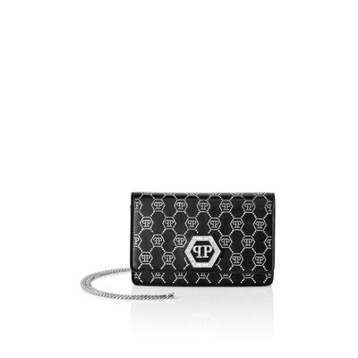 Clutch PHILIPP PLEIN "Hexagon Verziert", Damen, 02, schwarz, Taschen