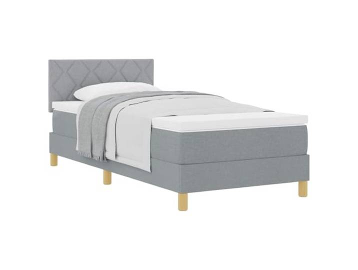 KTHLBRH Boxspringbett mit Kissen Hellgrau 100 x 200 cm Stoff Minimalistisches Design, klare Linien, rechteckige Form, Holzrahmen, robuste Füße, ergonomische Latten