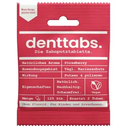 Zahnputztabletten - Strawberry ohne Fluorid 125Stk