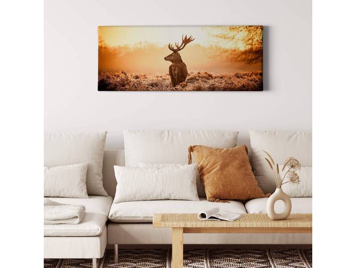 Impression sur toile Majestic Deer Polyester PVC / Épicéa Orange 100 x 40cm