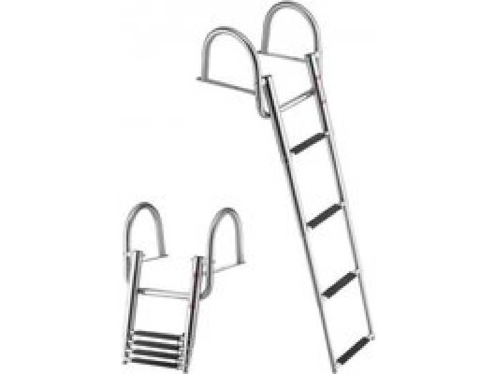 VEVOR Échelle de Bateau 4 Marches en Acier Inoxydable, Échelle de Baignade Pliante et Télescopique avec Mains Courantes pour Bateau Hors-Bord, Yacht et Ponton, Charge 272,16 kg, Marches Antidérapantes