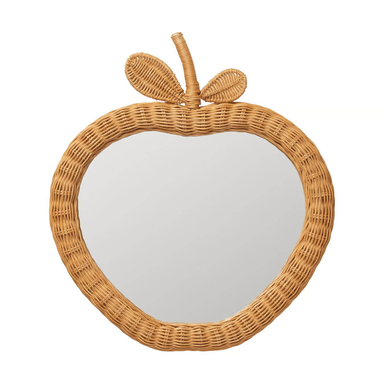 Ferm Living Apple handgeweven spiegel Natural, B: 40 cm, D: 3 cm, H: 45 cm