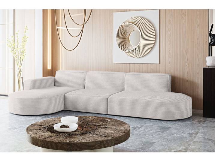 Kaiser Möbel Ecksofa Designer, Sofa L form MODENA stoff Poso, Dekorative Kissen, viele Farben, bequem
