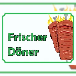 Frischer Döner Schild A2 Rückseite selbstklebend