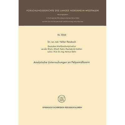 Analytische Untersuchungen an Polyamidfasern, Taschenbuch von Volker Rossbach, VS Verlag für Sozialwissenschaften, 978-3-531-02344-1