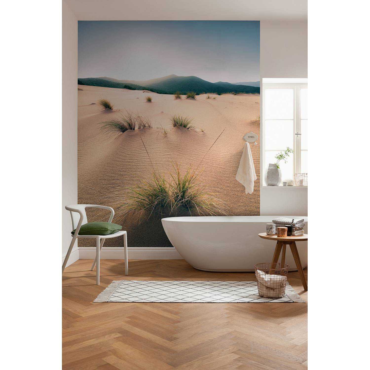 home24 Fotobehang Vivid Dunes Abstract Bruin Modern Textiel 200 cm