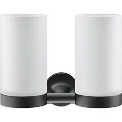 Duravit Starck T Zahnputzbecher, doppelt, Wandmontage, 0099484600, Farbe: Schwarz Matt