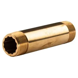 Messing Gewinde-Fitting Distanz Doppelnippel 1"-1" L= 130 mm, schwere Ausführung
