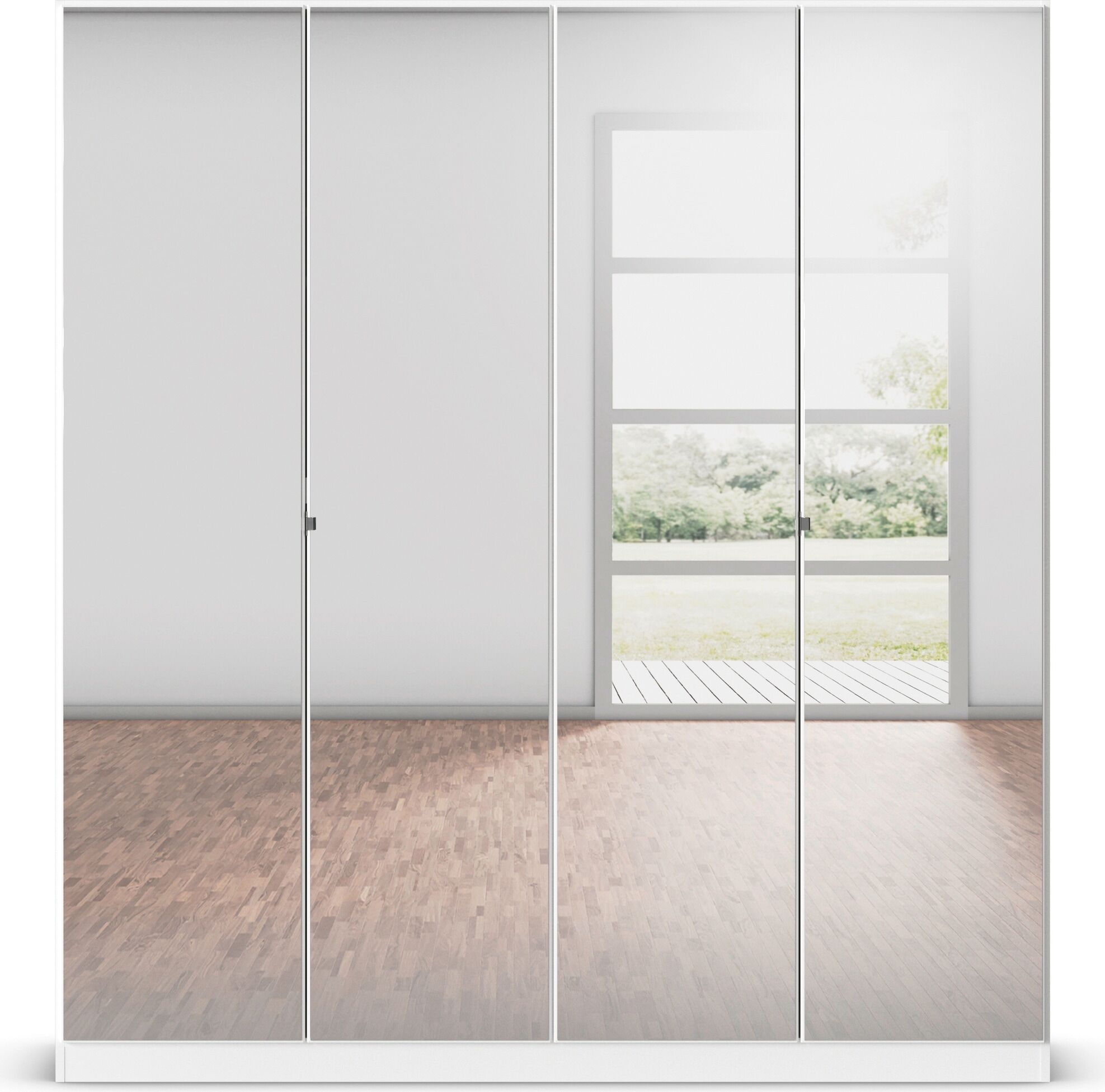 rauch "Reflect" mit Spiegelfront, inkl. praktischer Inneneinteilung und Stoffboxen-Set