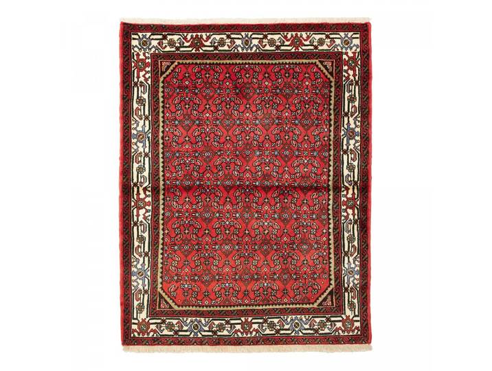 Tapis D'Orient\, 112 X 141 Cm\, Motif Oriental\, Laine Pure\, Rouge\, Crème Et Noir\, Artisanat Fabriqué En Iran