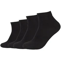4er Pack camano Soft Bamboo Quarter Socken 9999 - black 35-38