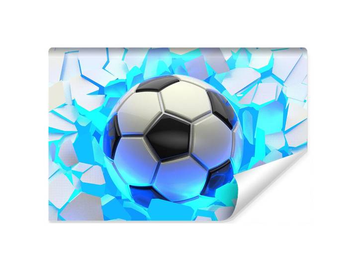 Muralo Fototapete Fußball Sport Abstraktion 3D 360x240cm, Blau, Schwarz, Weiß, Grau, Papier, Abstrakt, Sport, Rechteckig, 360x240 cm, Tapeten & Wandverkleidungen, Fototapeten