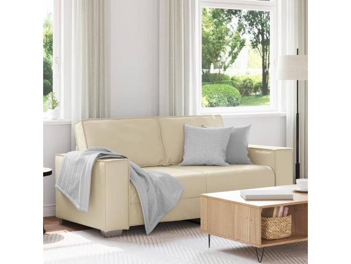 Canapé loveseat crème 140 cm en simili cuir