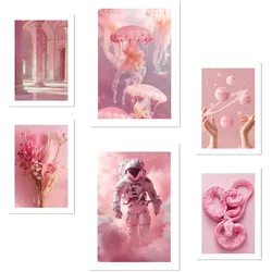 POSTER Set Mit 6 Pinke Komposition A3 & A4 Rahmenlos