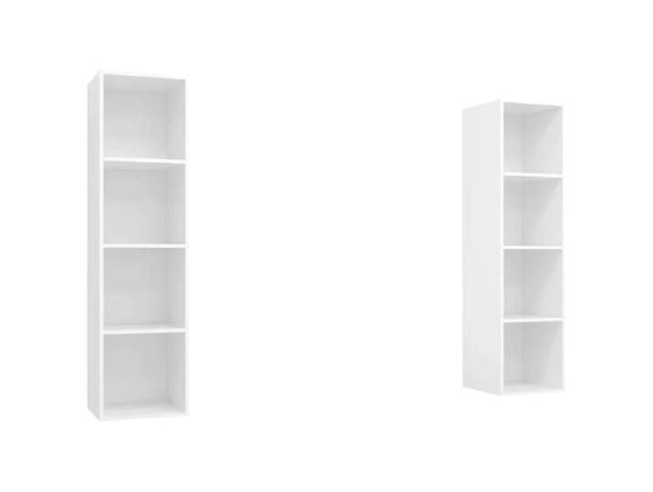 hliofuir 2er Set TV Wandschrank Weiß Hängendes Lowboard Holzwerkstoff Flexibles 2er Set Hängeschränke mit 4 Fächern für Wohnzimmer und Schlafzimmer. Pflegeleichte Oberfläche in modernem Weiß.