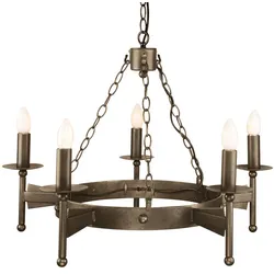Kronleuchter Hängelampe Deckenleuchte Esszimmerlampe D 67 cm Bronze Eisen