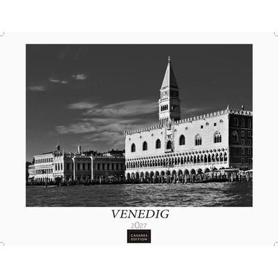 Venedig Kalender 2027 schwarz weiss – Wandkalender | Fotokalender Italien 42x55 – mit malerischen Fotos von Venedig , Italien
