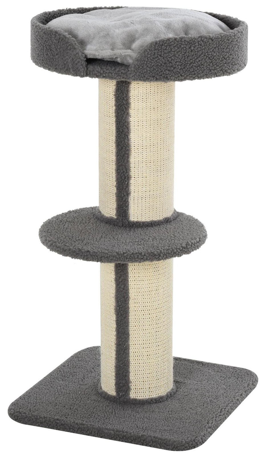 PawHut kattenboom met krabpaal en platform, grijs