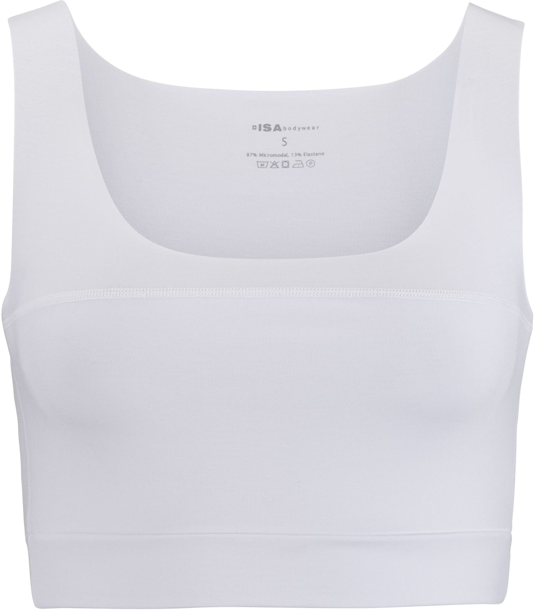 Bustier ISA BODYWEAR "Bustier", Damen, Gr. XS, N-Gr, weiss (weiß), Obermaterial: 87% Modal CMD. 13% Elasthan EL., BHs Bustier weiß XS, N-Gr