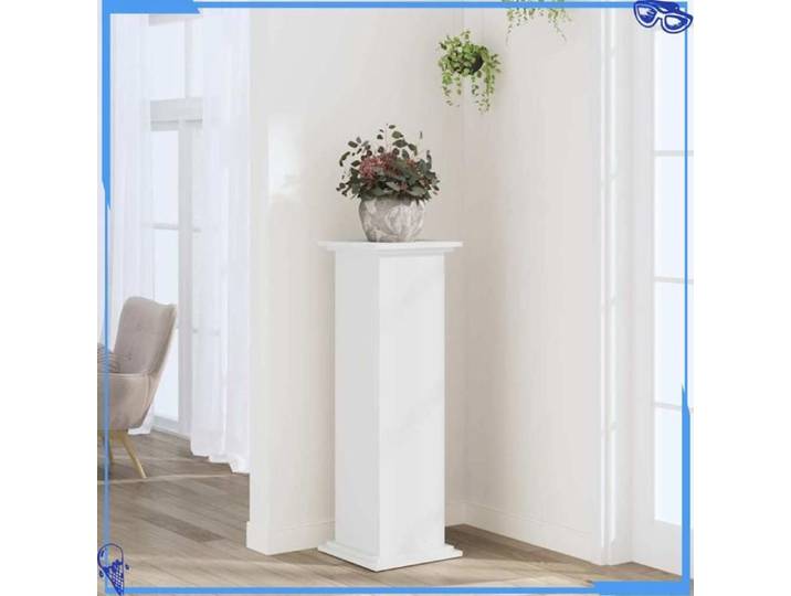 Support de Plante - 33x33x100 cm - Bois d'ingénierie - Blanc - Produit Nécessaire et Esthétique - Pour Extérieur