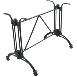 DELUKE Tischgestell IRIS Doppelwangen Aluminium Schwarz 70x60x94cm Tischuntergestell Tischbeine