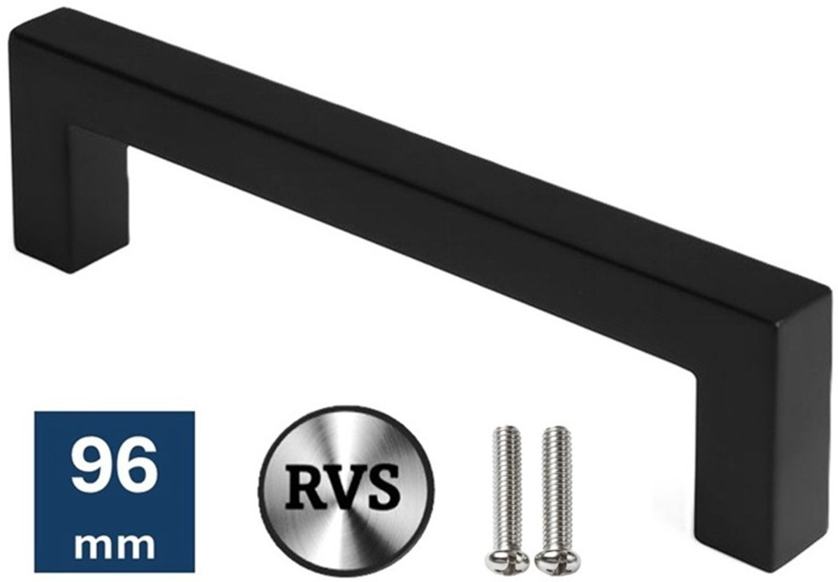 MSQDESIGN Zwarte RVS Handgreep 96mm