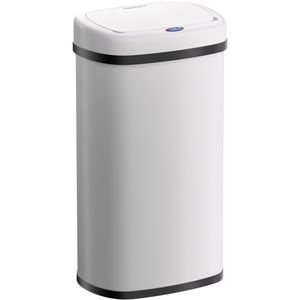 Monzana Mülleimer 109905, Sensor, weiß, aus Edelstahl, 50 Liter
