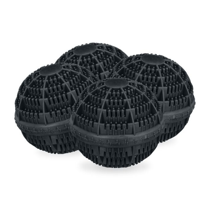 Relaxdays Wasbol set van 4 zwart