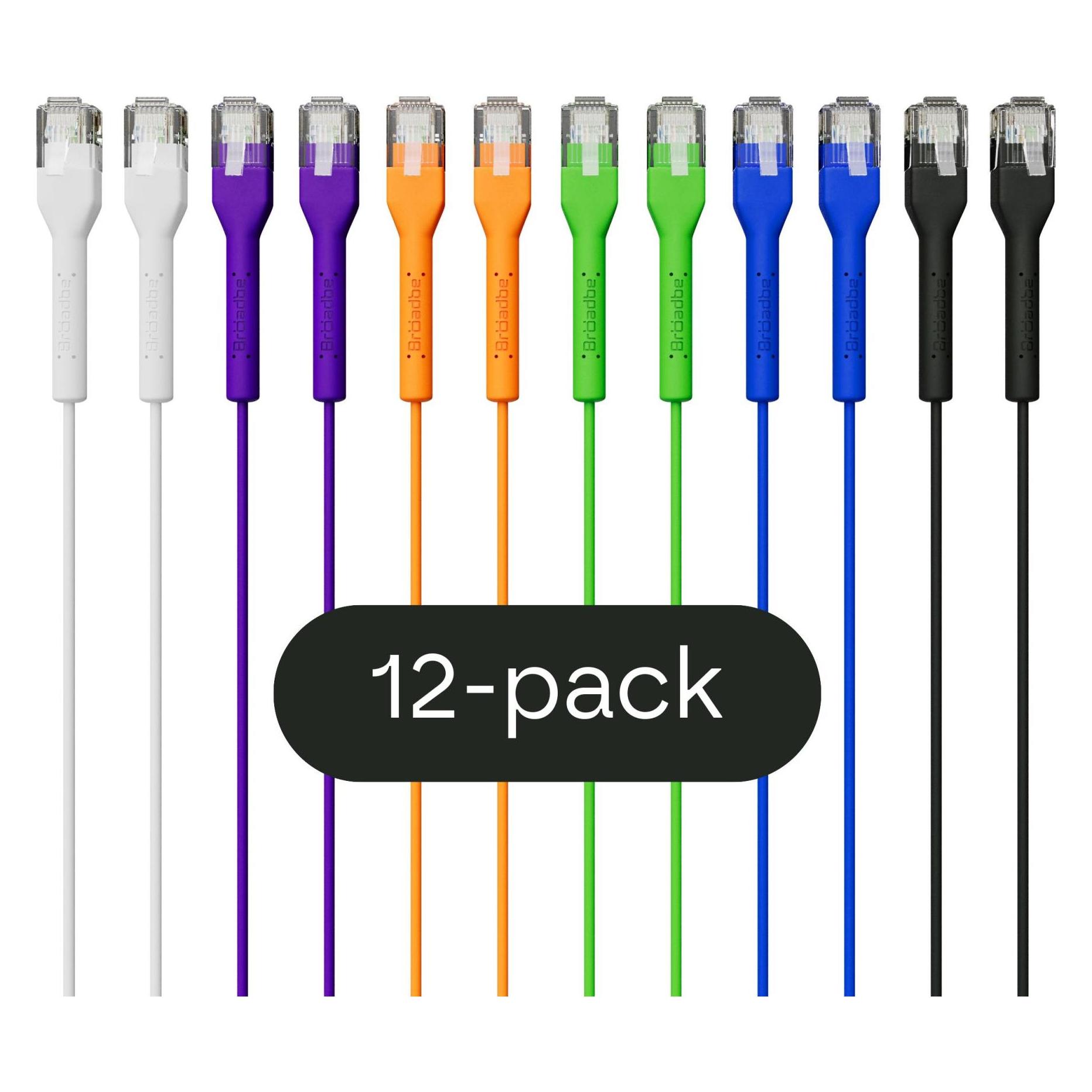 Broadbe Slim Patch Cable 5G Multicolor 2m 12-pack Cable-Patch-Cat6-MX-2M-Slim-12 (CAT6, 2 m) (Cable-Patch-Cat6-MX-2M-Slim-12)