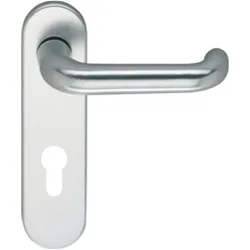 ECO, Türgriff + Türgarnitur, D 110 Drückerlochteil (Türklinke) mit Kurzschild PZ 72, Edelstahl (Türgriff)