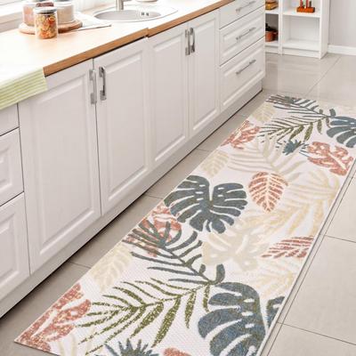 JONATHAN Y Monstera Tropical Leaf High-Low Indoor/Outdoor Rug