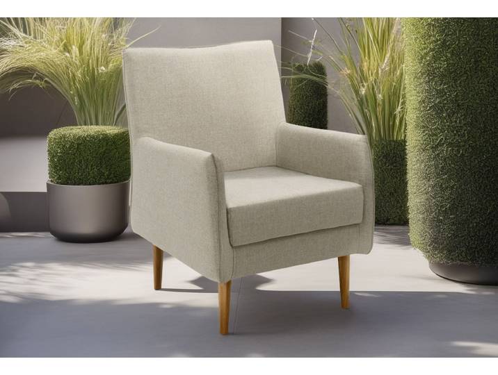 Sessel DOMO COLLECTION Sonce, individuell erweiterbar , beige (sand), B:64cm H:84cm T:76cm, 88% Olefin, 12% Polyethylene, Sessel, Sessel, Polstersessel für Terrasse, Garten und Balkon, speziell für Outdoor