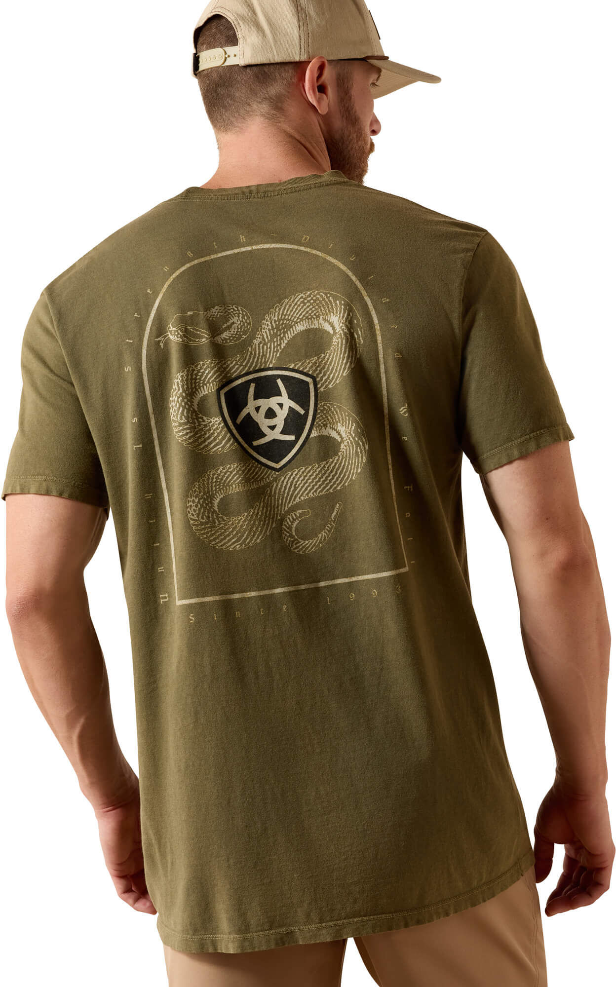 Men's Snake Classic Fit T-Shirt in Four Leaf Clover Cotton, Size: Medium by Ariat