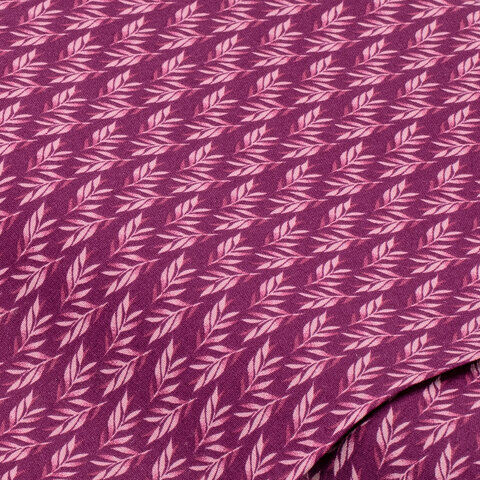 Baumwollstoff Blätterzweig "Sina", beere/rosa