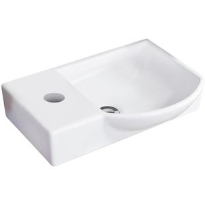 Fackelmann Waschbecken Gäste-WC, aus Keramik, weiß, Aufsatzwaschbecken mit Hahnloch, (B/T) 45 x 32 cm