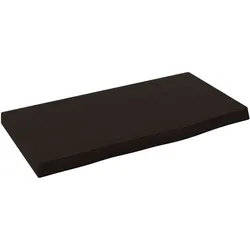 vidaXL Wandregal Dunkelbraun 40x20x2 cm Massivholz Eiche Behandelt