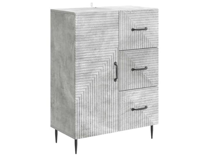 TEKGHUT Sideboard Betongrau 66 x 34,5 x 89,5 cm Holzwerkstoff Metallbeine, Griffe, Schubladen, Holzregale, Schwenktüren, Wohnzimmer, Esszimmer