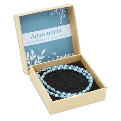 Aquamarin Saphira Edelsteinkette