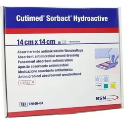 CUTIMED Sorbact Hydroactive Kompressen 14x14 cm 10 St