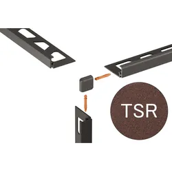 Schlüter Systems JOLLY-TSR Außenecke 90° Aluminium TSR - strukturbeschichtet rostbraun Höhe: 6 mm